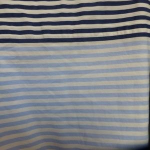 martha steward summer blue stripes twin flat sheet